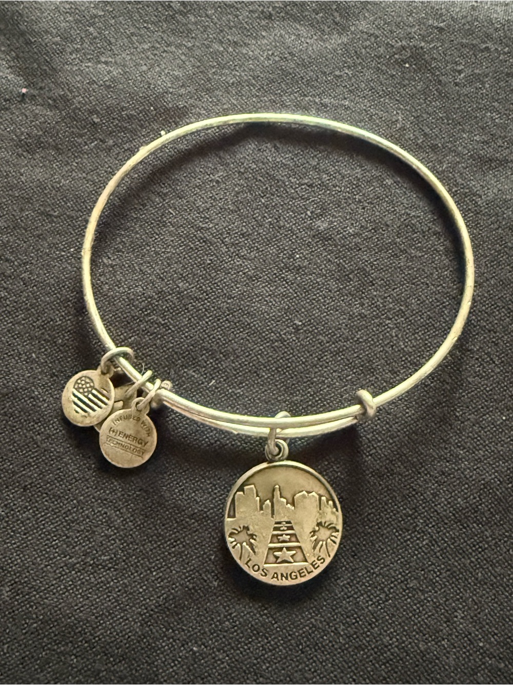 Los Angeles Skyline Silver Charm Alex and Ani Bangle Bracelet